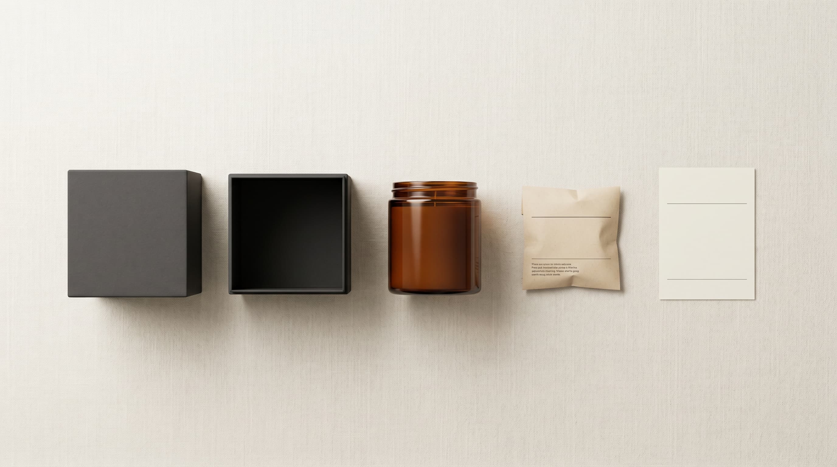 Cravista packaging broken down — cube box, amber jar, and reset powder components